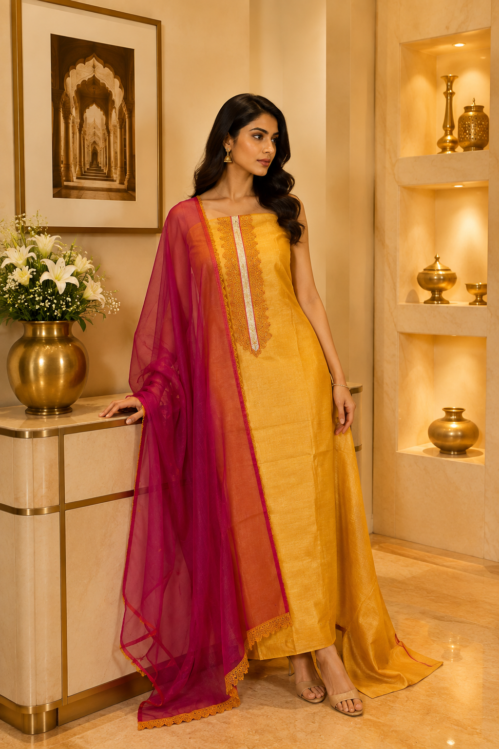Makta Muslin KD Mustard Pink