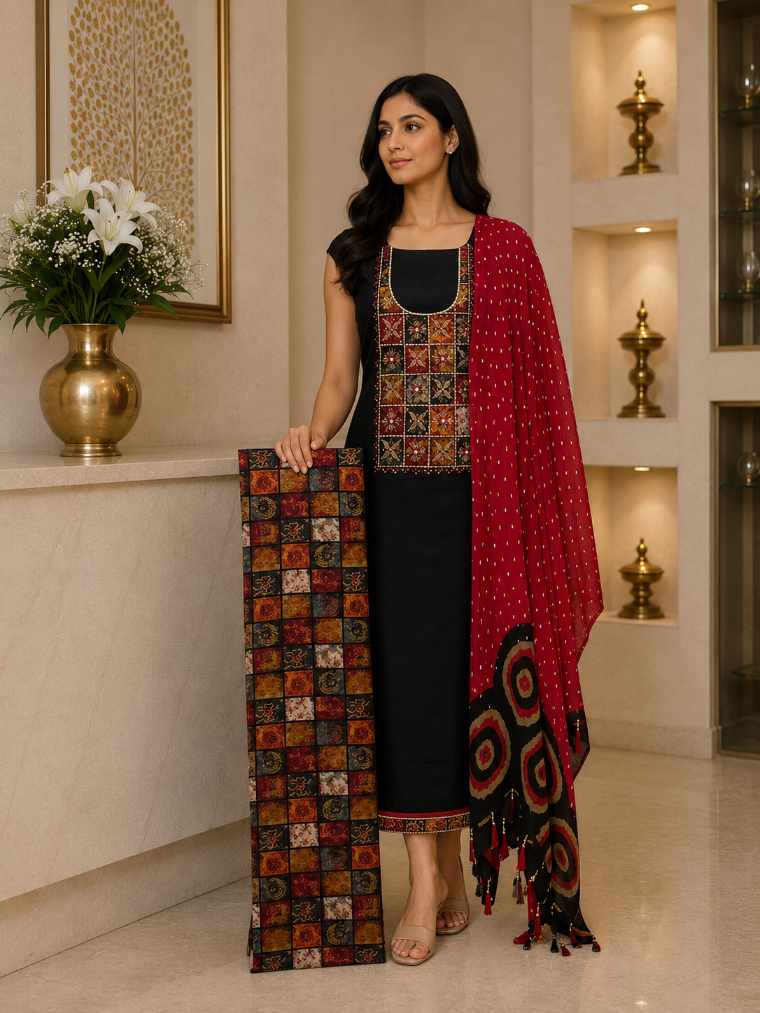 Black handwork Cotton DM