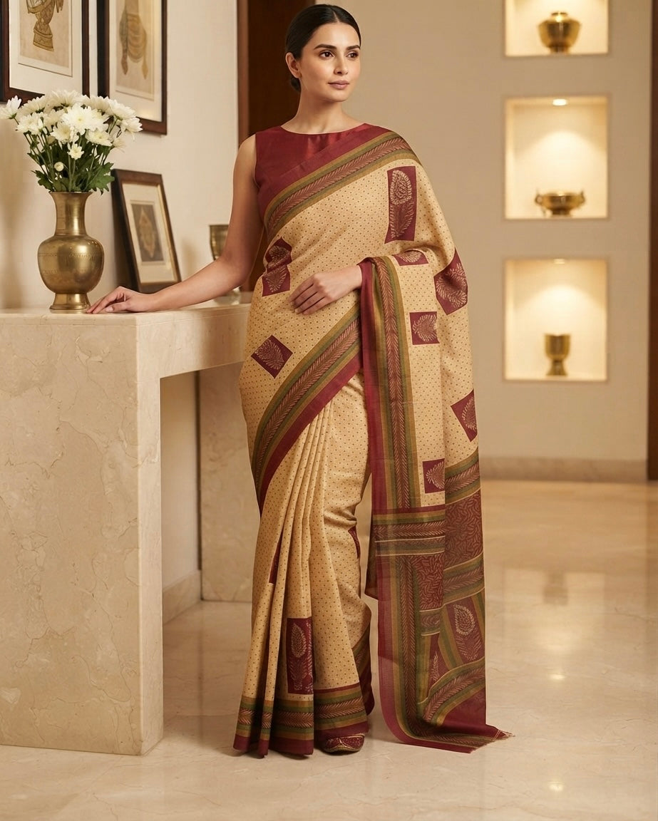 Bhagalpur Cotton Silk Saree
