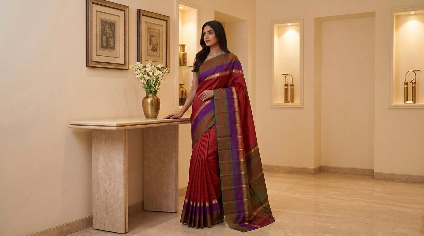 Maroon Silk Saree