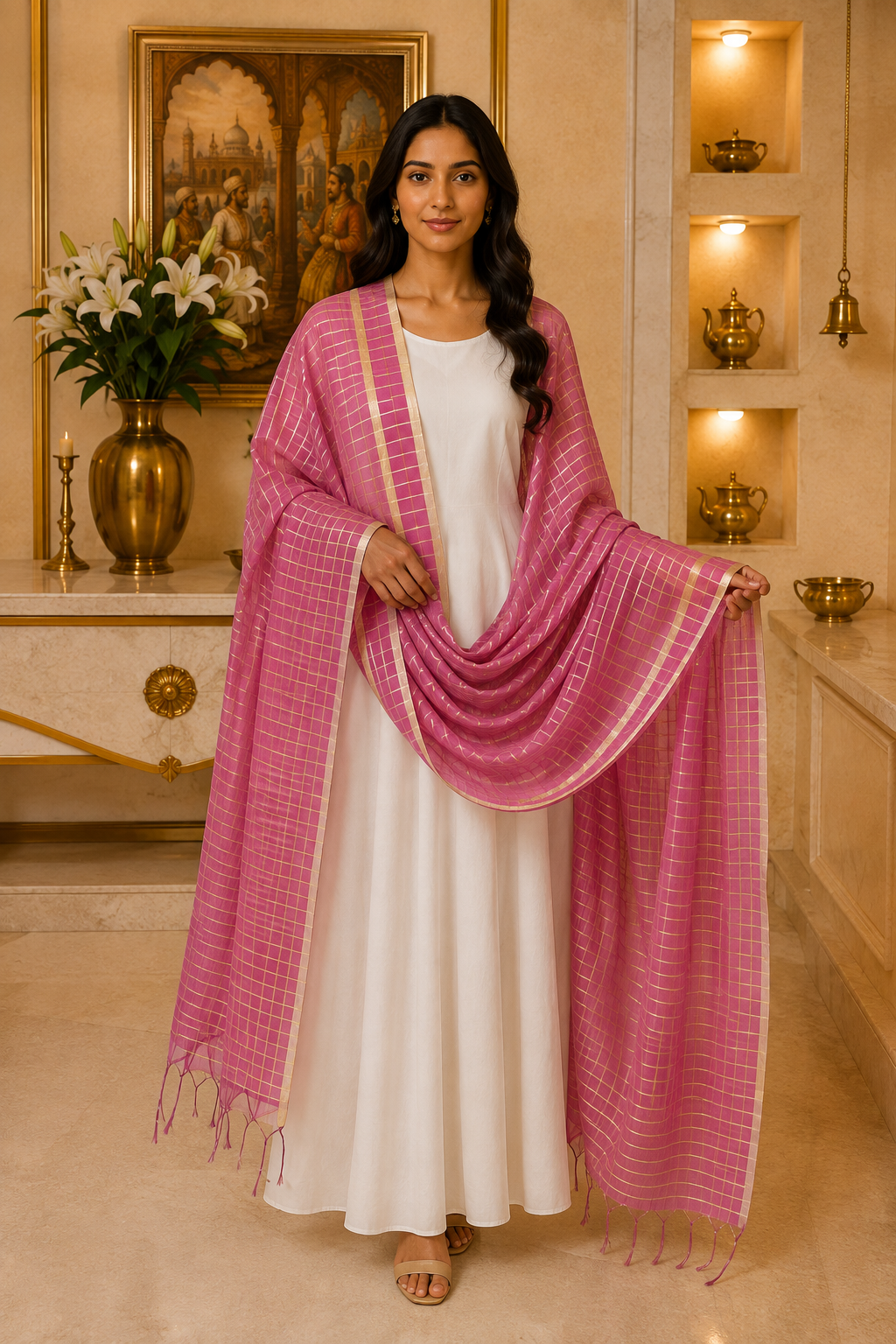 Chanderi Checks Dupatta