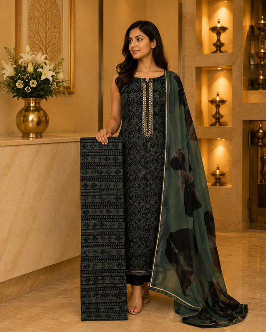 Hand Embroidered dabu print cotton DM
