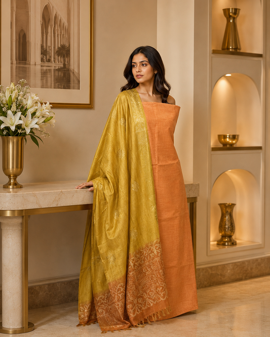 Linen Kurta and Dupatta Set KD
