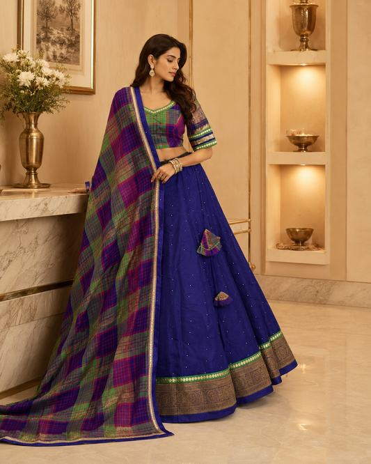 Pure Silk Purple lehenga