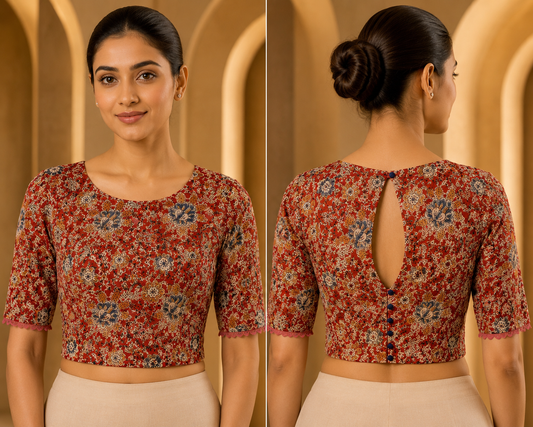 Maroon Kalamkari Blouse