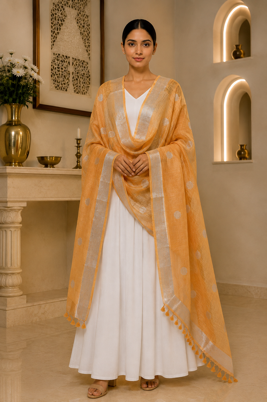 Linen Dupatta with butties