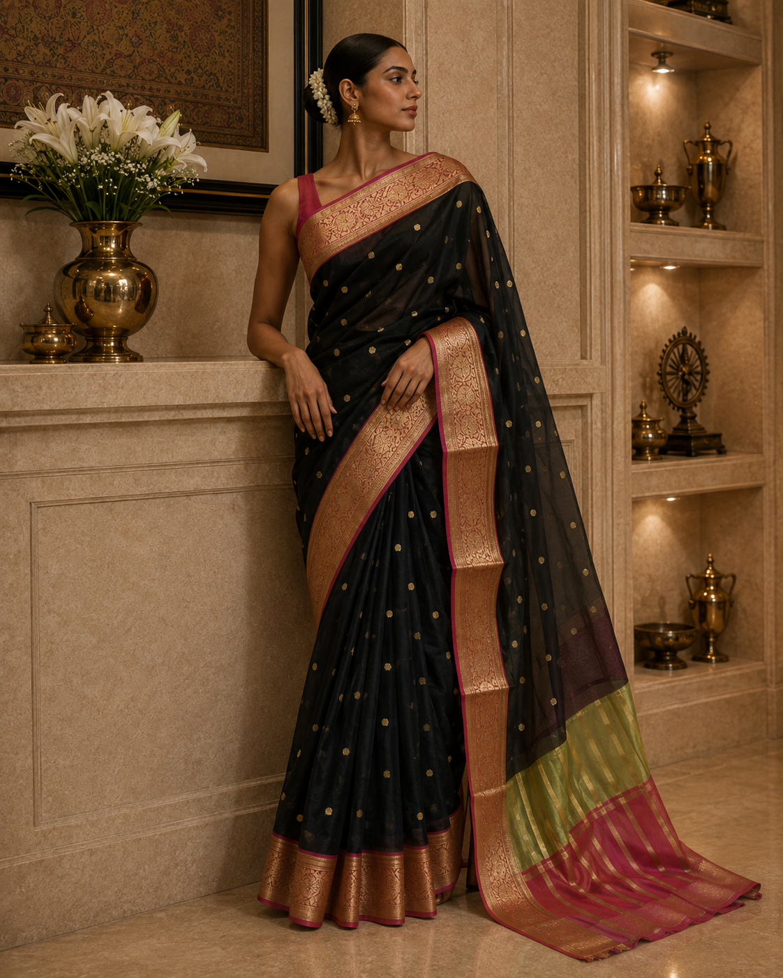 Organza Border Saree