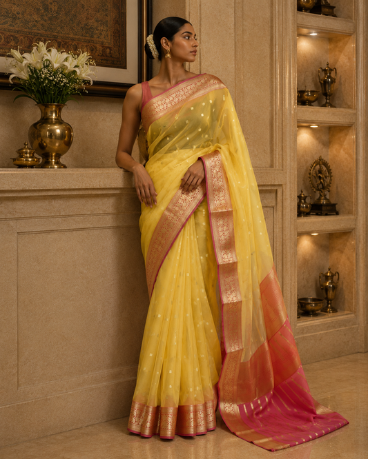 Organza Border Saree