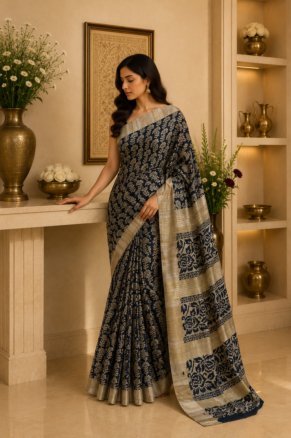 Giccha Tusser Silk Saree