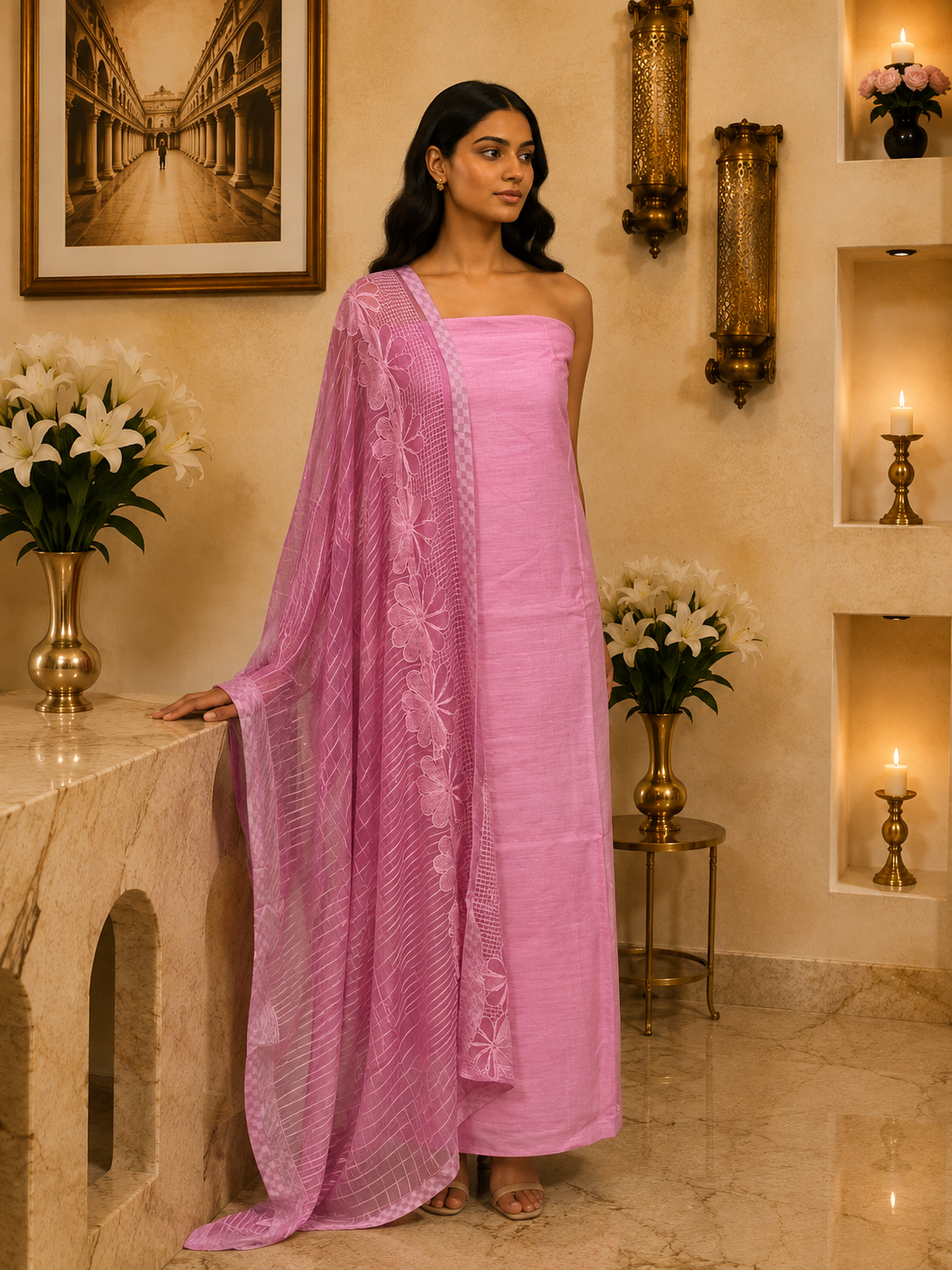 Pink Plain Silk KD