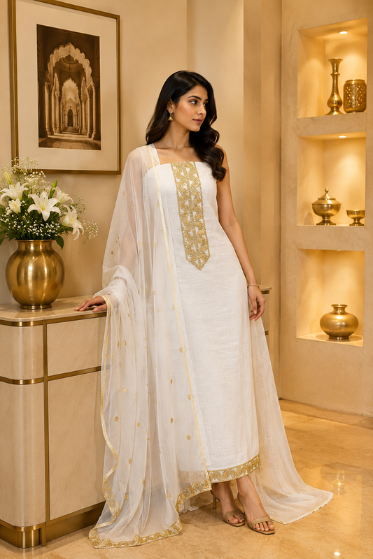 Matka Muslin KD White