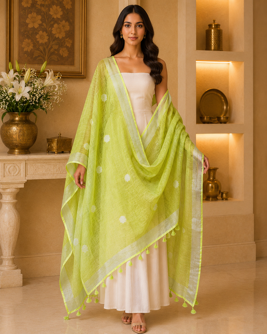 Linen Dupatta with butties