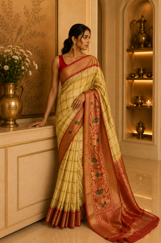 Gadwal Silk with Paithani Splendor