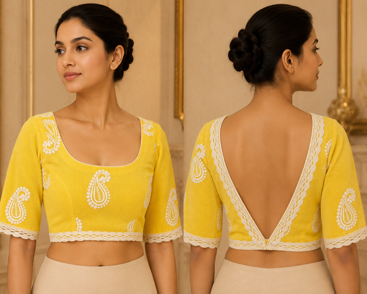 Yellow Emb. Blouse