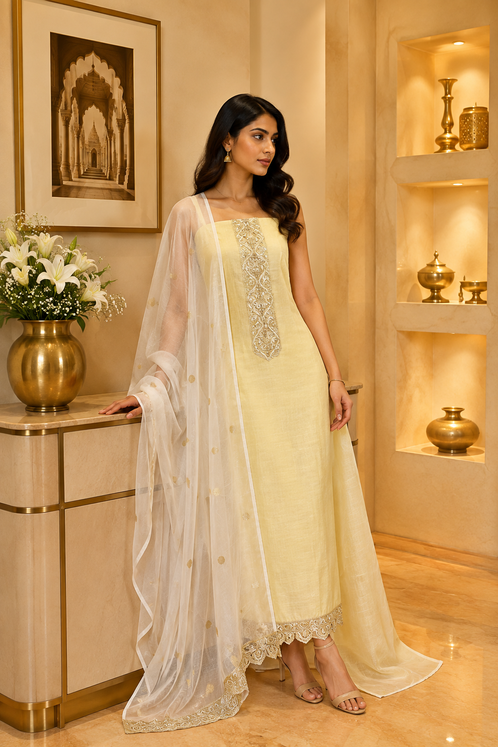 Makta Muslin KD Beige White