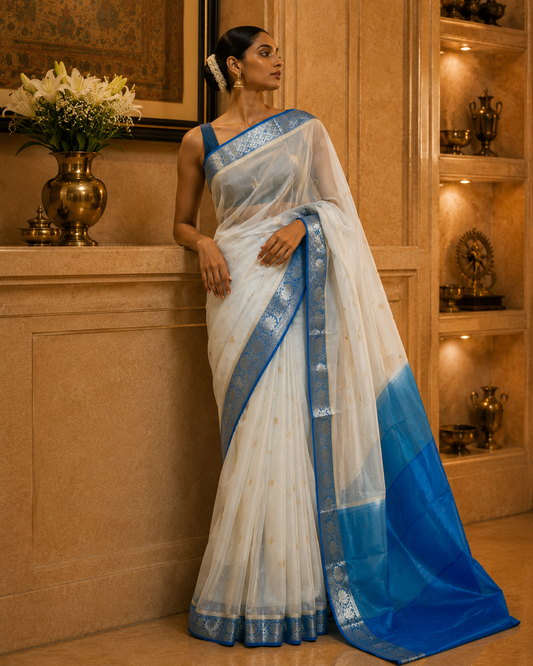 Organza Butti Border Saree