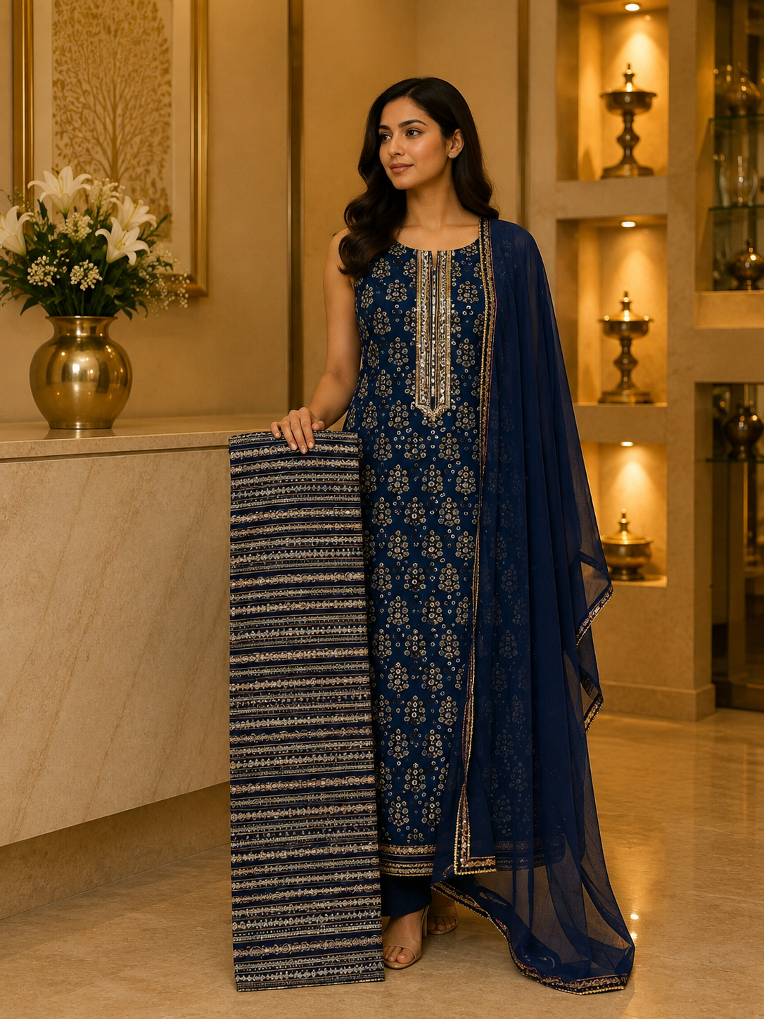 Embroidered Linen cotton DM