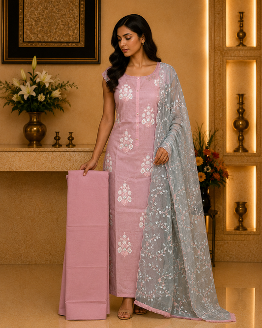 Dusty Mauve Chanderi DM