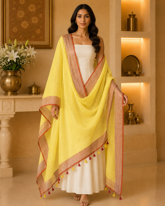 Linen Plain Dupatta