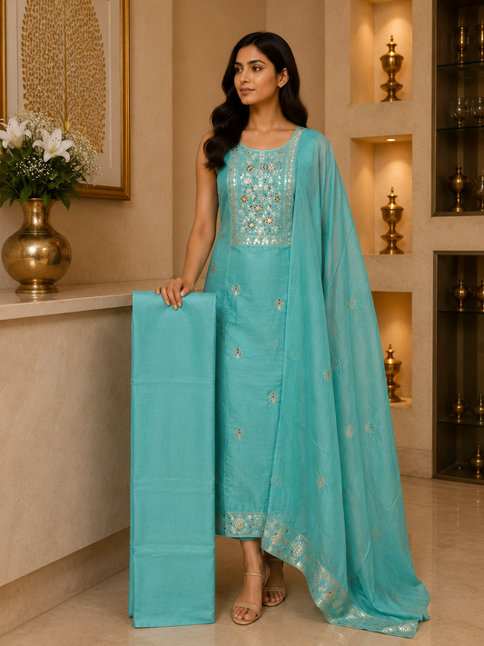 Turquoise Blue Munga Silk DM