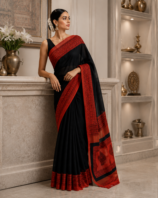 Block Print Saree
