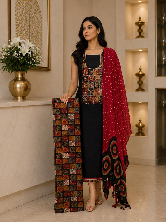 Black handwork Cotton DM