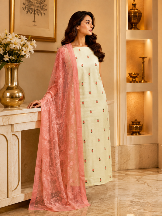 Lemon Tafetta Silk & Peach KD