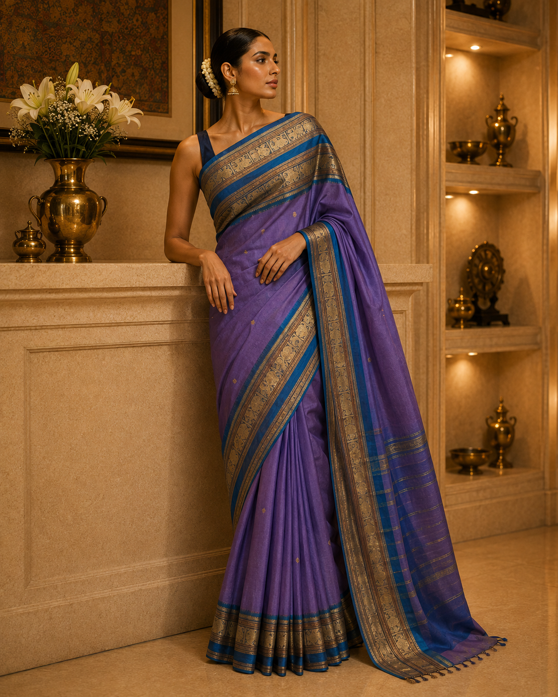 Purple Kanchi Cotton Saree