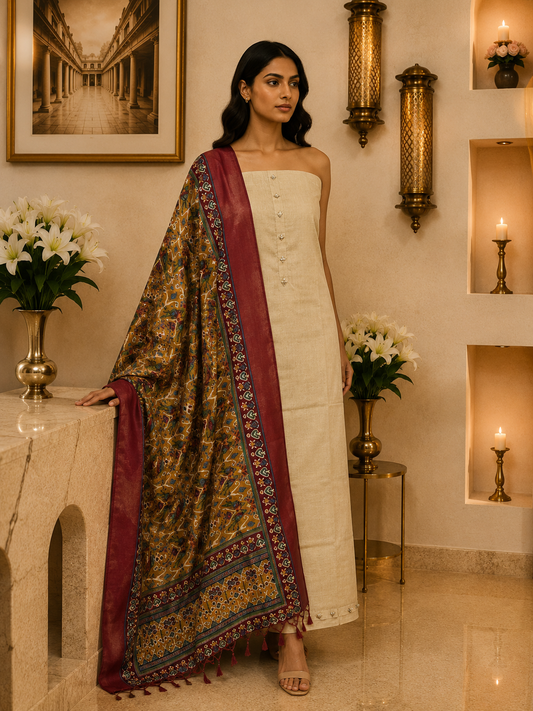 Chanderi Print Dupatta KD