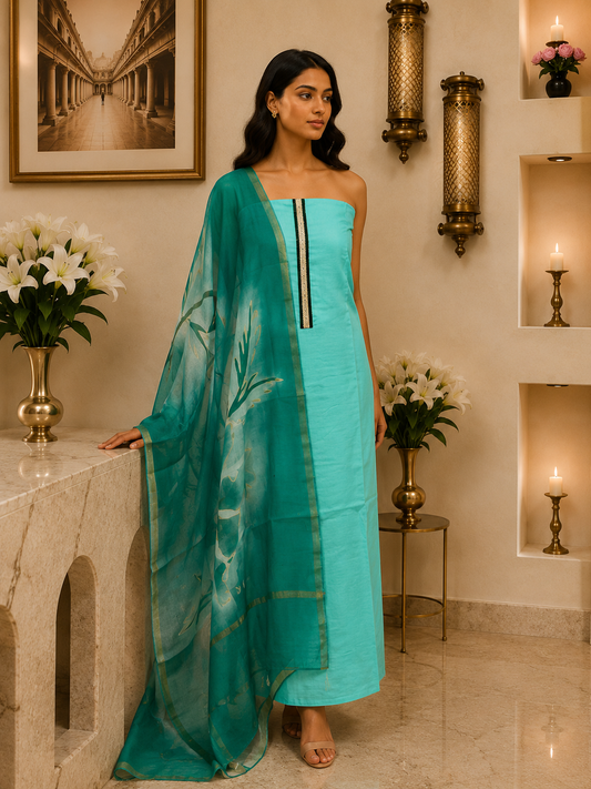 Sea Blue Muslin Silk KD