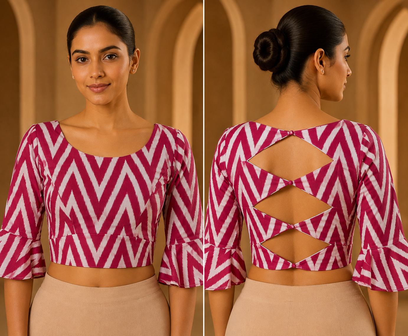 Pink Ikkat Blouse