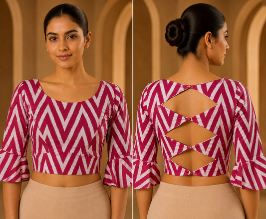Pink Ikkat Blouse