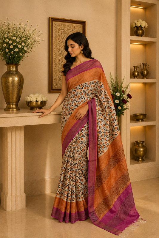 Zari Tussar Silk Saree