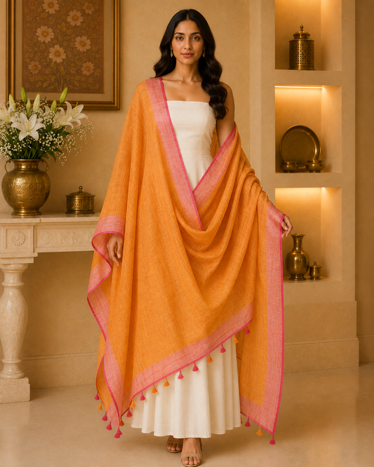 Linen Plain Dupatta