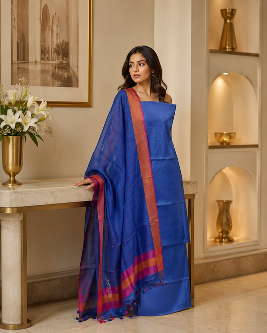Linen Kurta and Dupatta Set KD