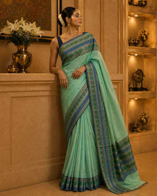 Green Kanchi Cotton Saree