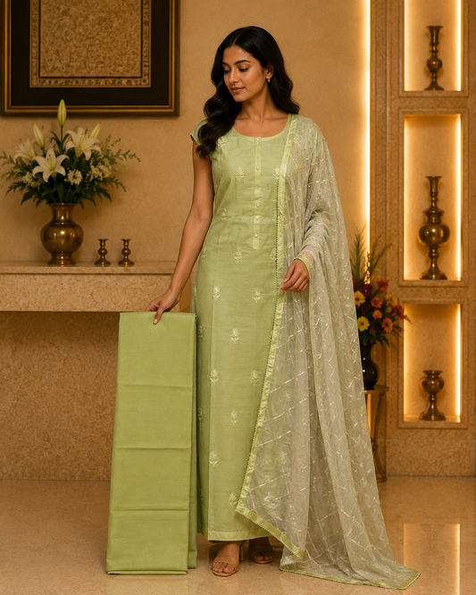 Green Chanderi DM
