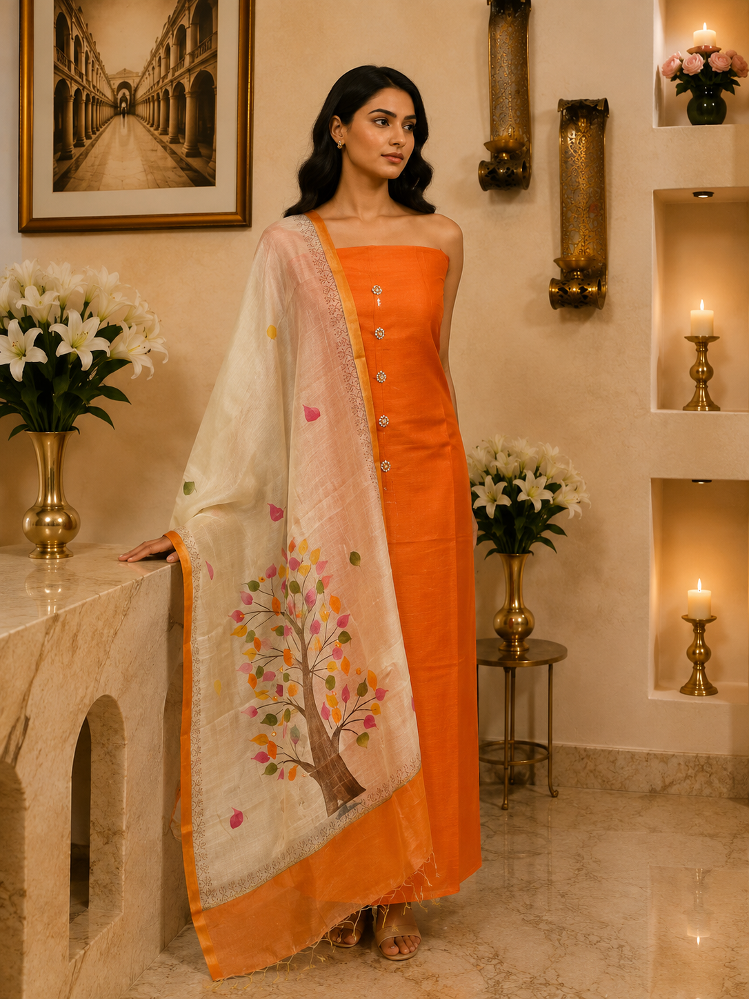 Orange Satin Cotton KD
