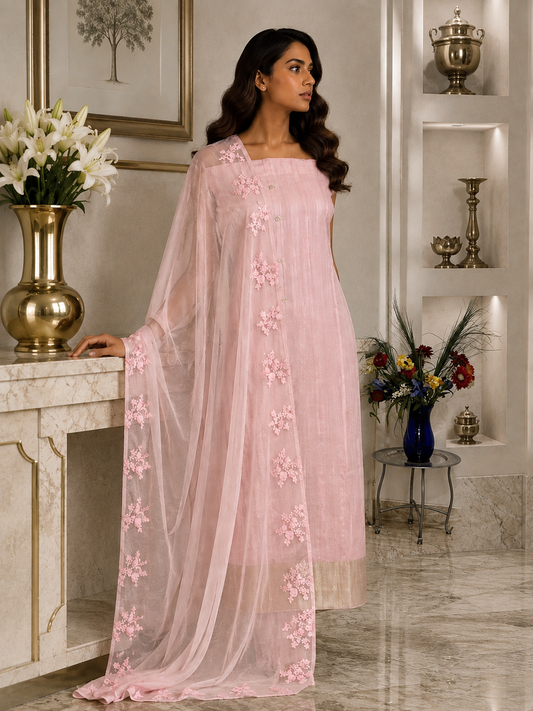 Pink handloom Cotton Silk KD