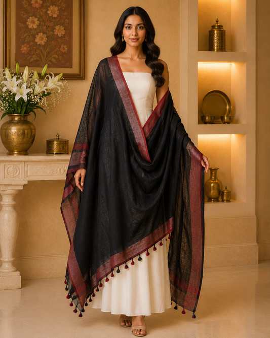 Linen Plain Dupatta