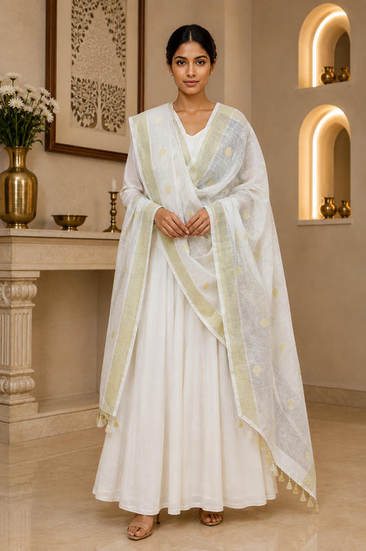 Linen Dupatta with butties