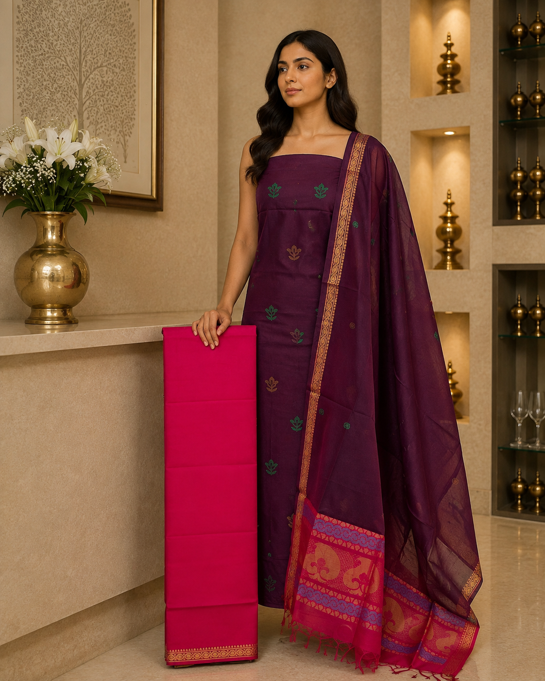 Silk Cotton Purple & Pink DM