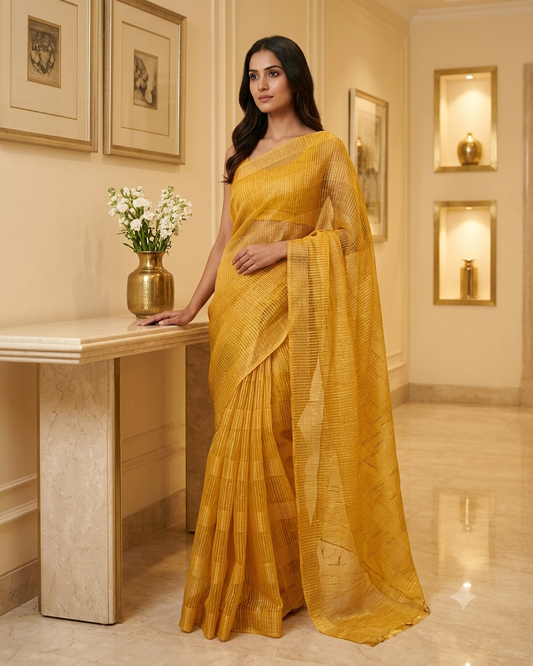 Organza Jute Silk Saree