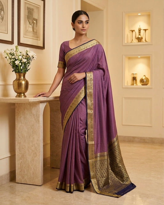 Viscose Mysore Crepe Silk Saree Purple