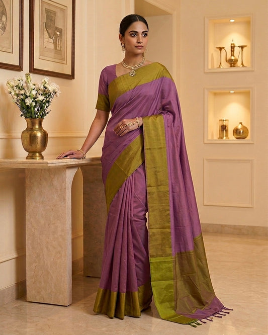 Mauve Cotton Silk Saree