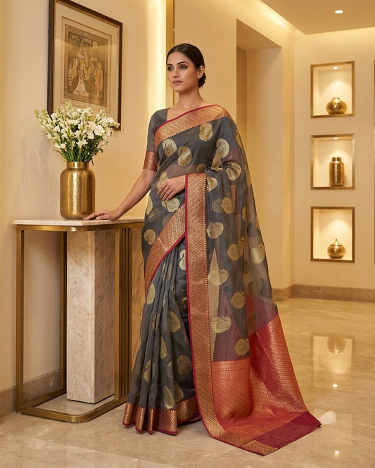 Benaras Kora Silk Saree