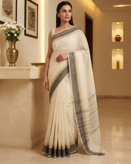 Off white South Cotton Saree