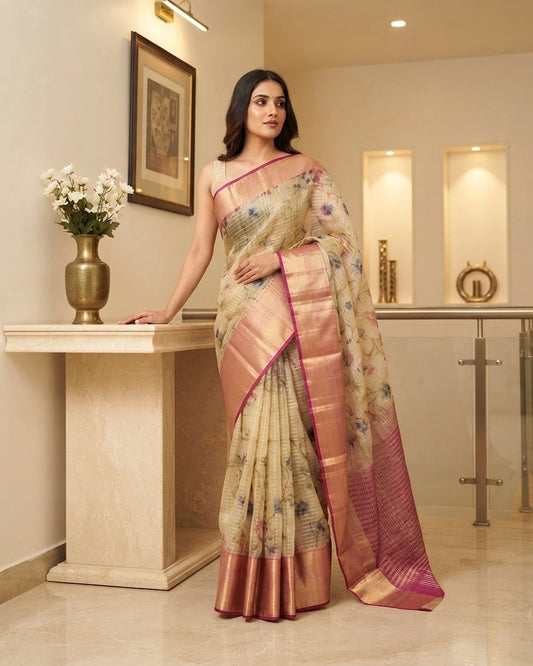 Organza Kora Tissue Saree7