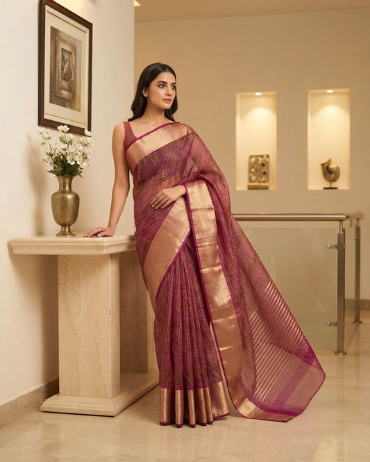 Organza Kora Tissue Saree5