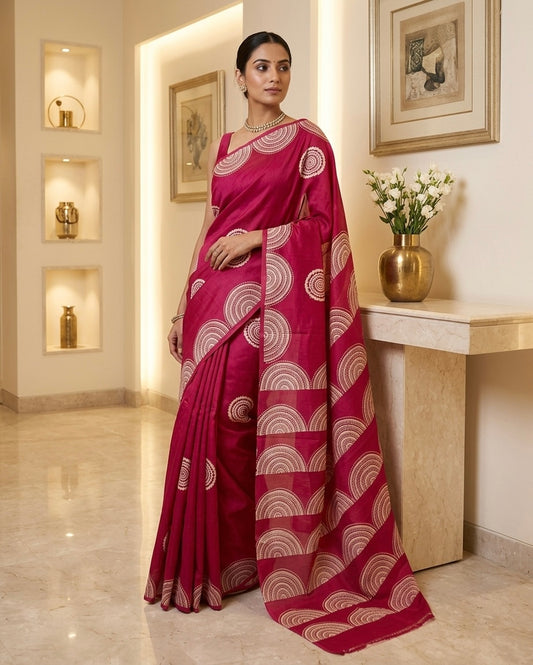 Murshidabad Printed Silk Sarees